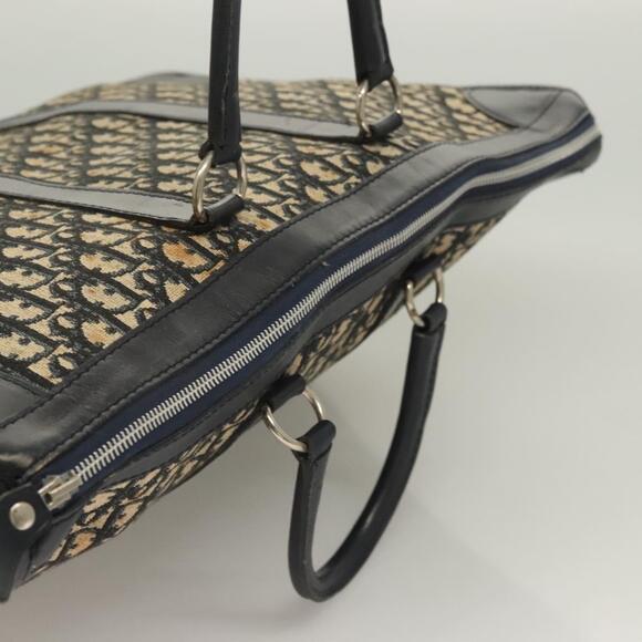 DIOR Trotter Canvas Hand Bag Navy Gold - Picture 6 of 12